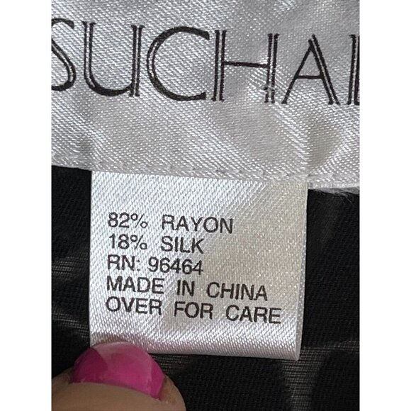 Suchada Burnout Floral Top M Black Preppy Western Boho Whimsigoth Classic 80s - Picture 8 of 11